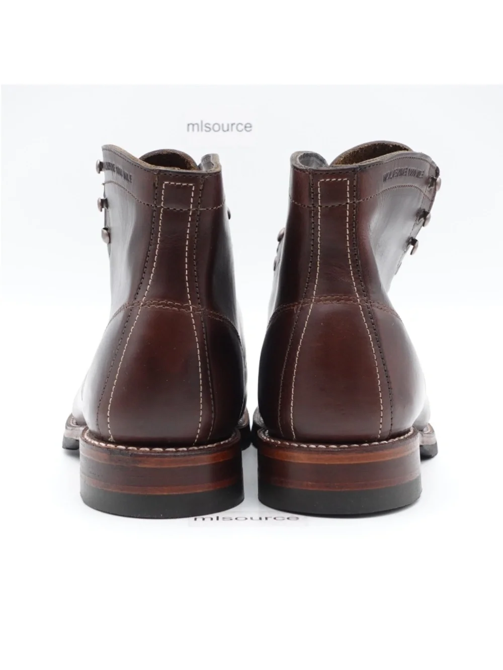 Wolverine Men's 1000 Mile Plain Toe Leather Boots Vibram Outsole W990072 Brown
